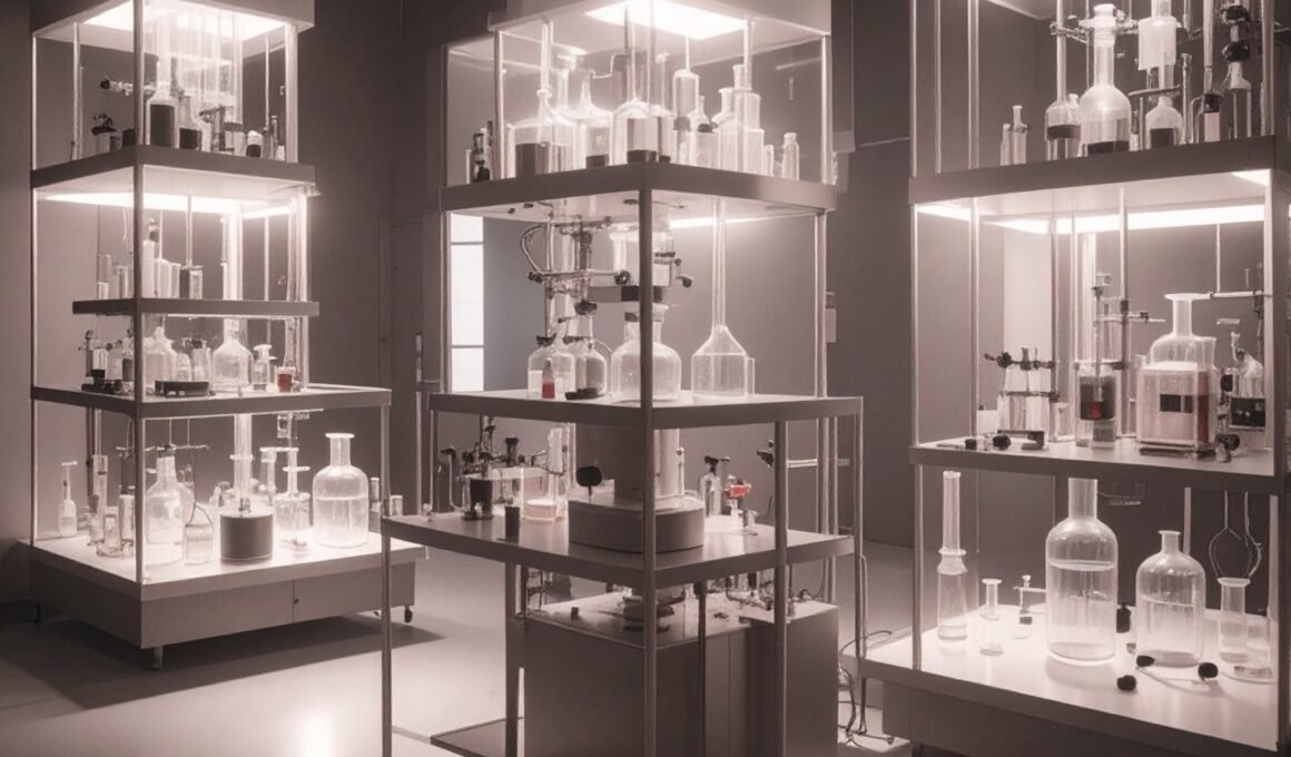 Lab with glass shelves alluding to incubating ideas