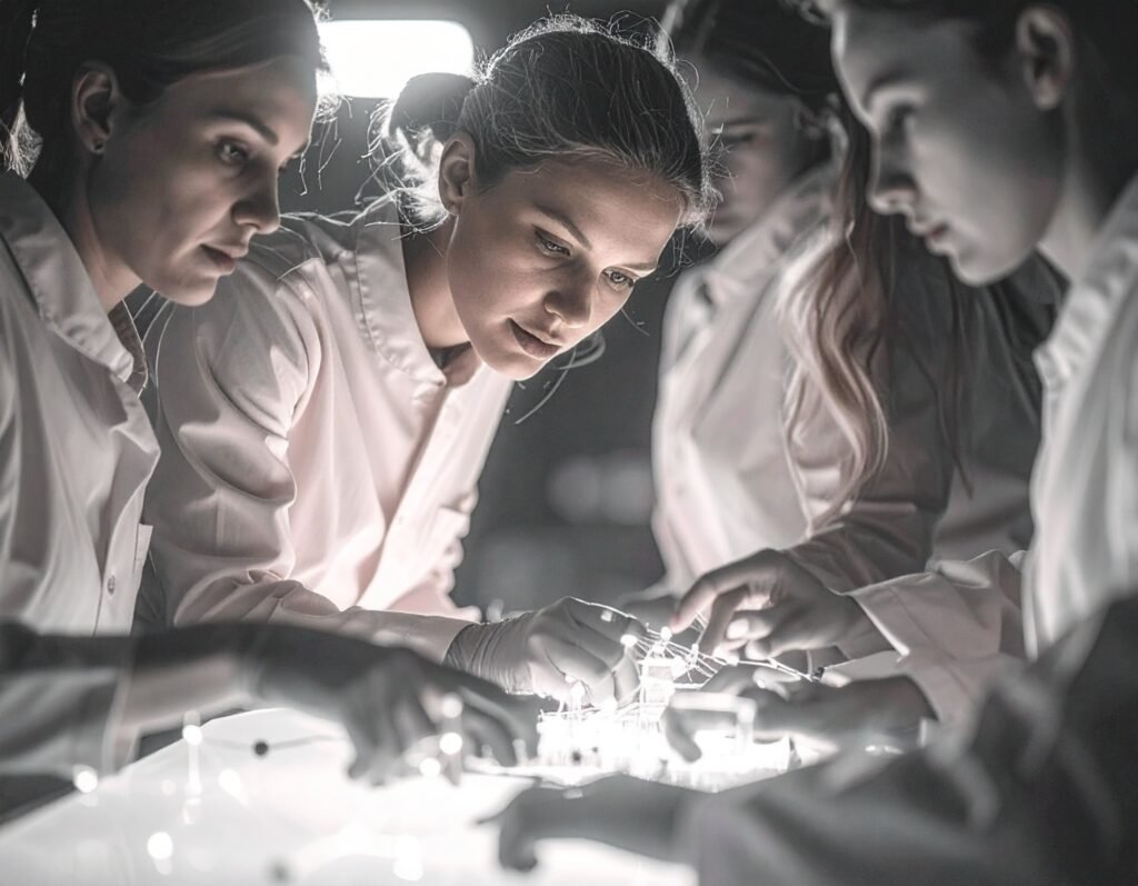 Photo of multiple women as alter egos of the same women to inform the article about whether you’re a founder or investor