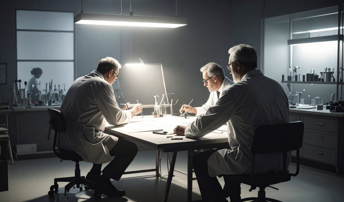 Three white men sitting at a table grafting, the room looks like a think tank about what users want; a process of discovery.