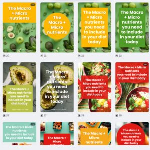 Cropped image of some of the 90 Pins Pinterest template designs