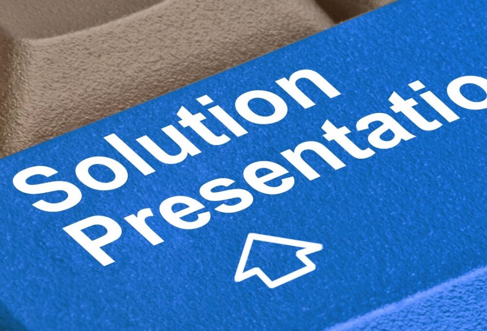 Popular tools for non-designers. Keyboard key displaying ‘solution presentation’