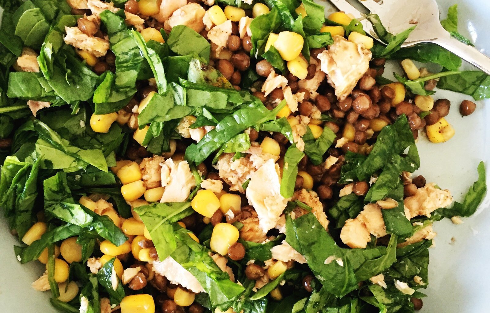 Salmon-Salad-with Brown Lentils