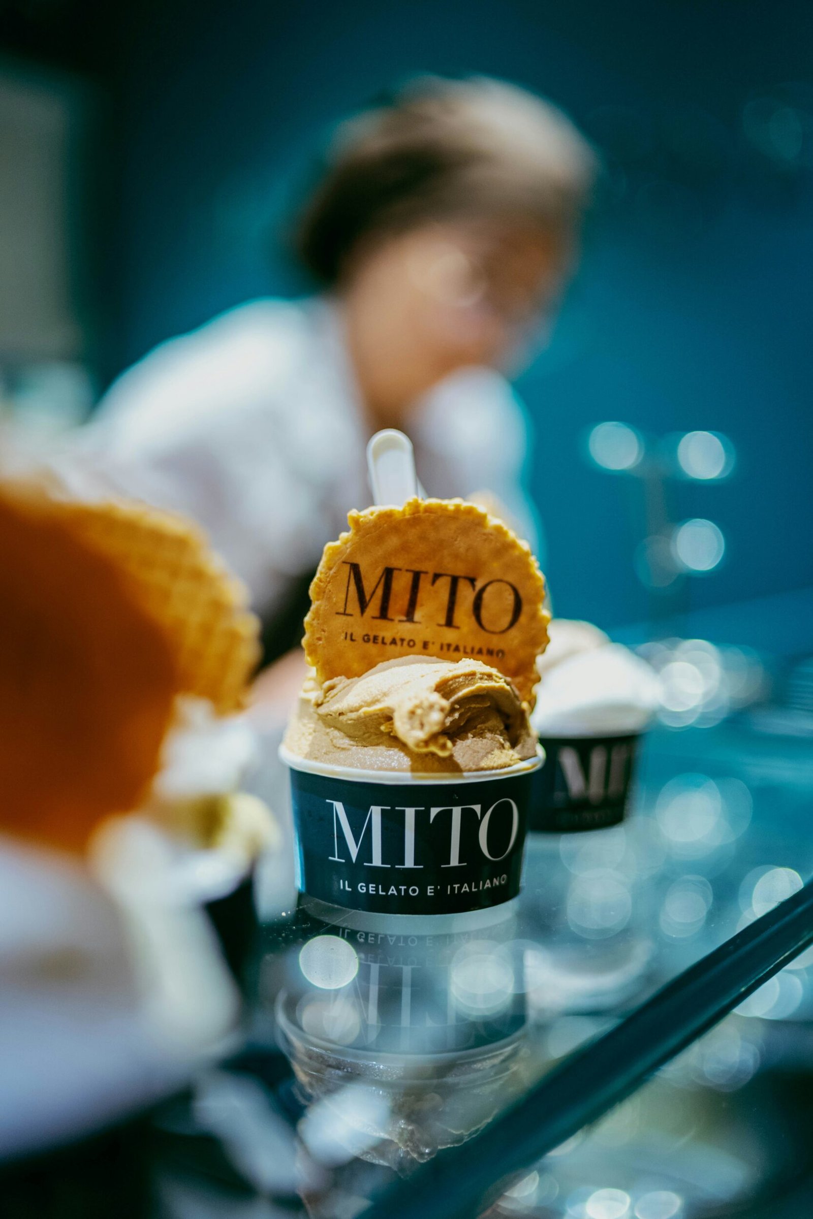 small tub of Italian gelato